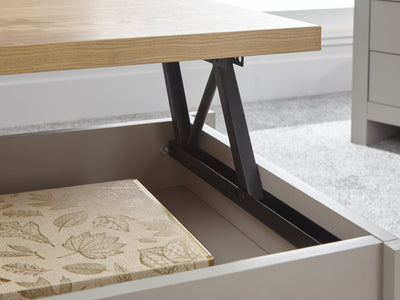 Lancaster Lift Up Coffee Table Grey – GFW, view 9