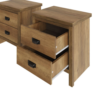 Boston 2 Drawer Bedside Tables Knotty Oak (Pack of Two) – GFW, view 6