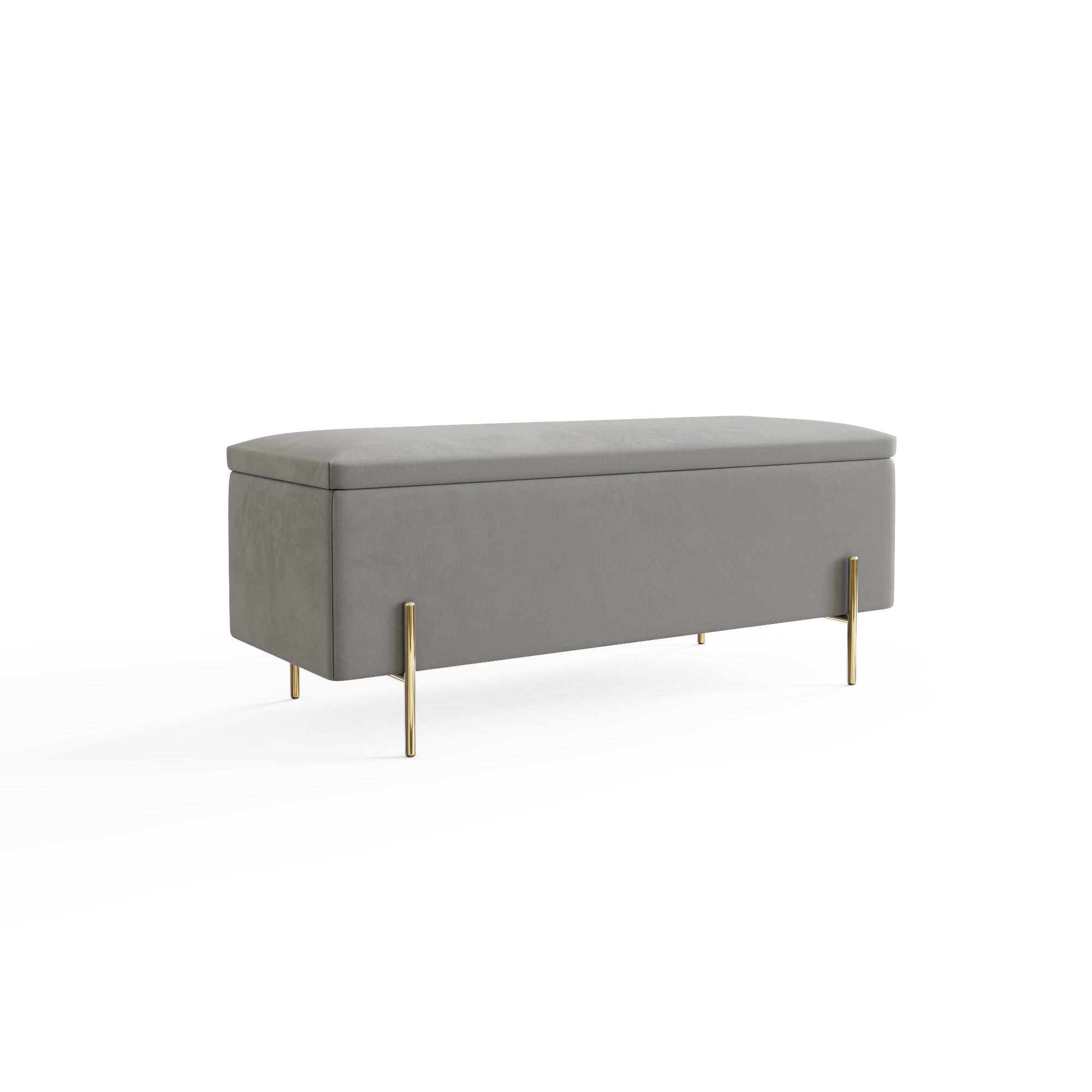 Mystica Ottoman Storage Bench Grey – GFW
