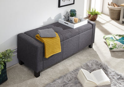 Verona Ottoman Bench Charcoal Grey Fabric – GFW, view 2