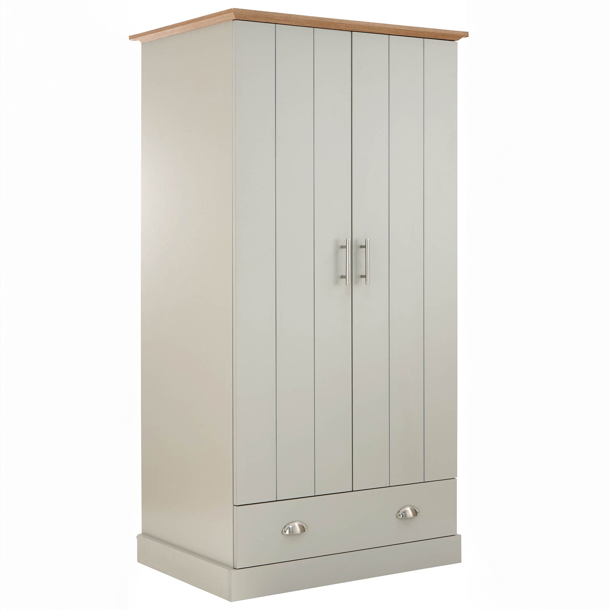 Kendal 2 Door 1 Drawer Wardrobe Grey – GFW, view 5