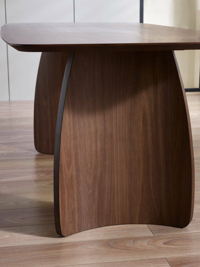 Artemis Curved Leg Walnut Dining Table – Julian Bowen, view 7