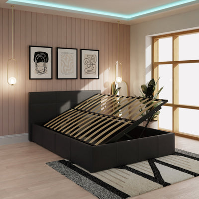 Side Lift Ottoman Bed Black – GFW, view 12