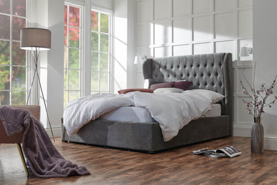Dakota Ottoman Bed With Solid Base Grace Pewter – GFW, view 2