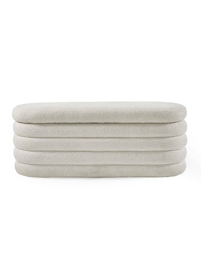 Hailey Ivory Boucle Upholstered Ottoman Storage Bench – Julian Bowen, view 5
