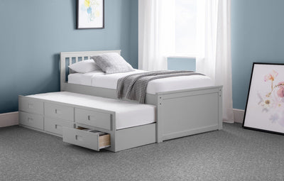 Maisie Bed With Underbed And Drawers - Light Grey – Julian Bowen, view 7