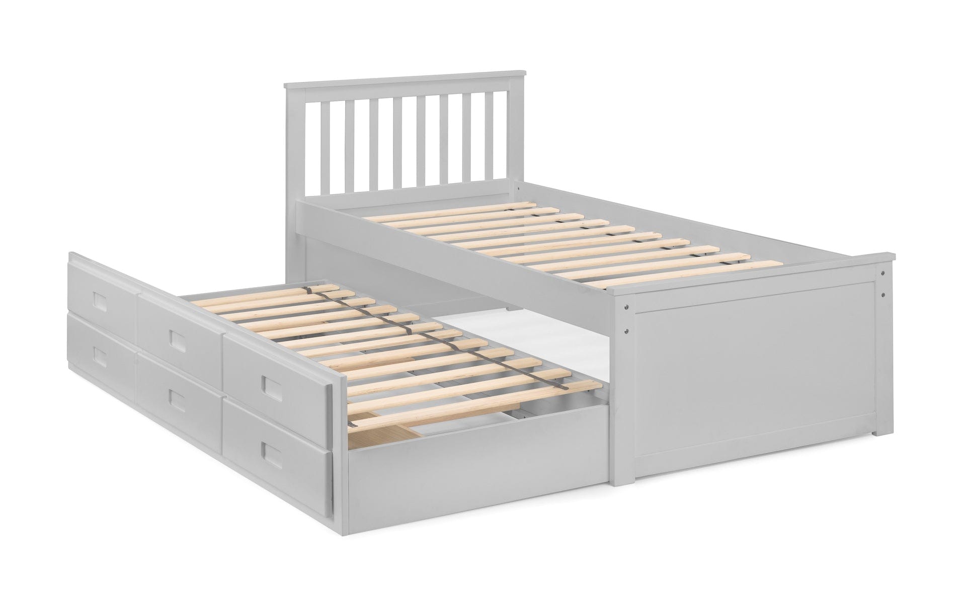 Maisie Bed With Underbed And Drawers - Light Grey – Julian Bowen, view 2