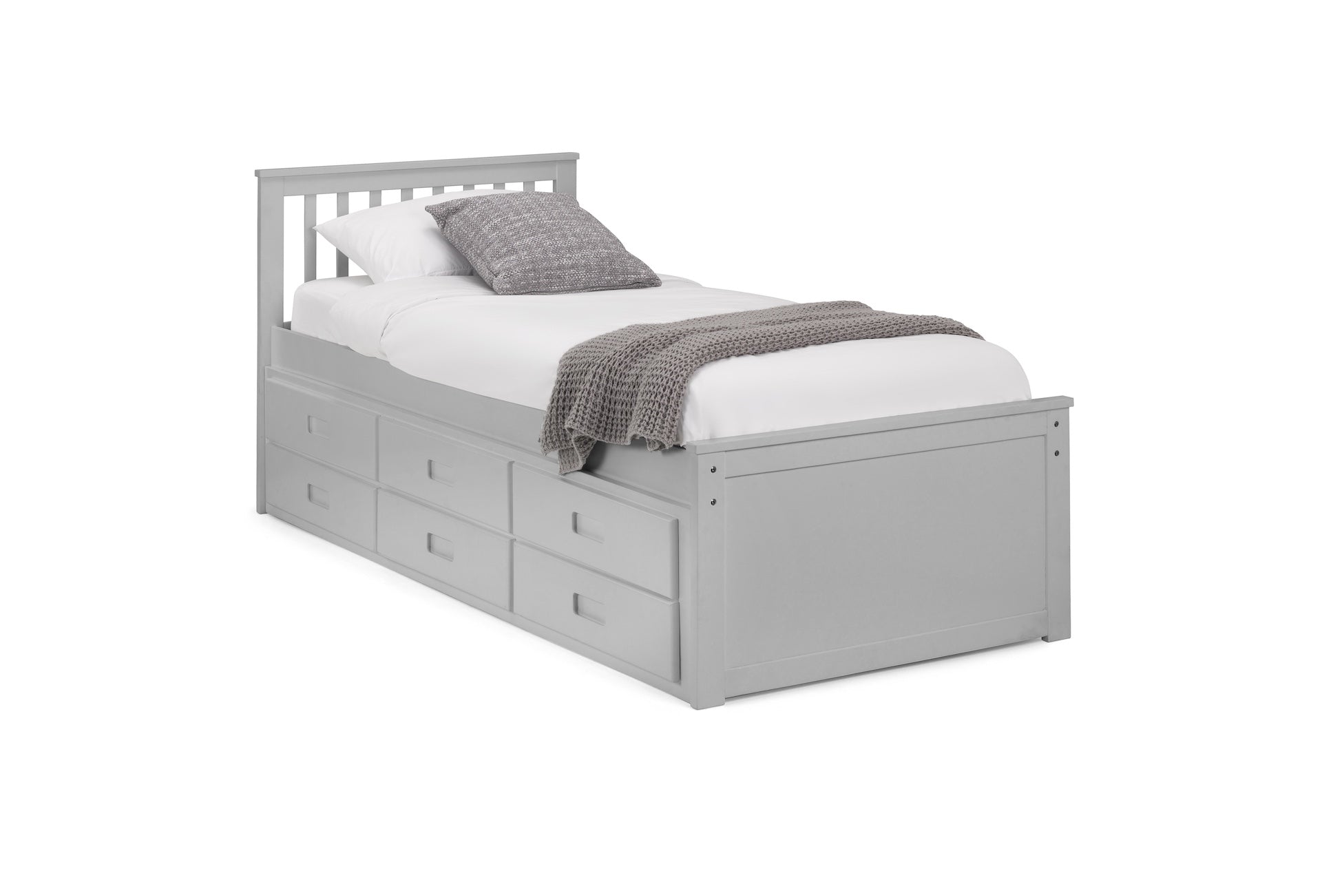 Maisie Bed With Underbed And Drawers - Light Grey – Julian Bowen