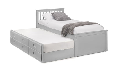 Maisie Bed With Underbed And Drawers - Light Grey – Julian Bowen, view 8