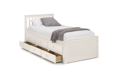 Maisie Bed With Underbed And Drawers - Surf White – Julian Bowen