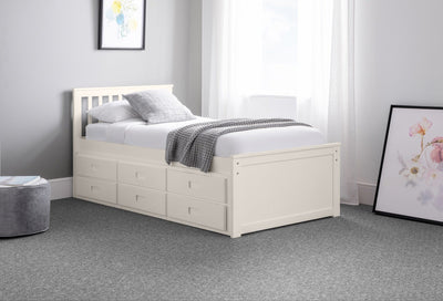 Maisie Bed With Underbed And Drawers - Surf White – Julian Bowen, view 9