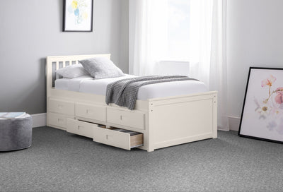 Maisie Bed With Underbed And Drawers - Surf White – Julian Bowen, view 10