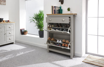Lancaster 2Dr 1Drw Shoe Cabinet Grey – GFW, view 5