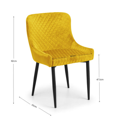Berwick Rectangular Table and 4 Mustard Luxe Chairs