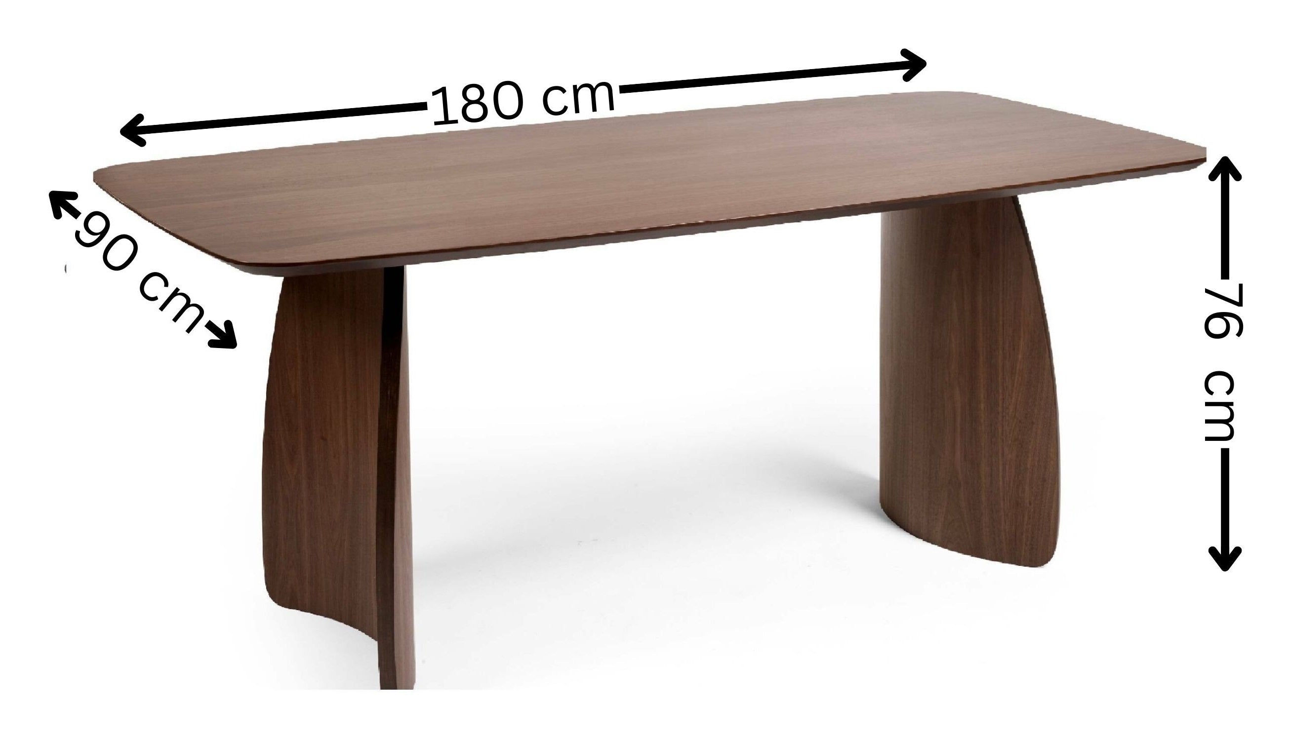 Artemis Curved Leg Walnut Dining Table – Julian Bowen, view 4
