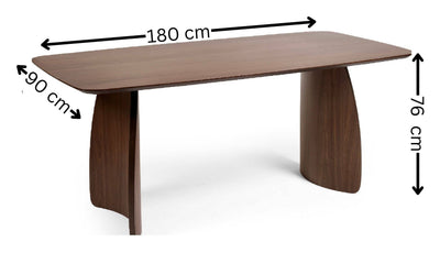 Artemis Curved Leg Walnut Dining Table – Julian Bowen, view 4