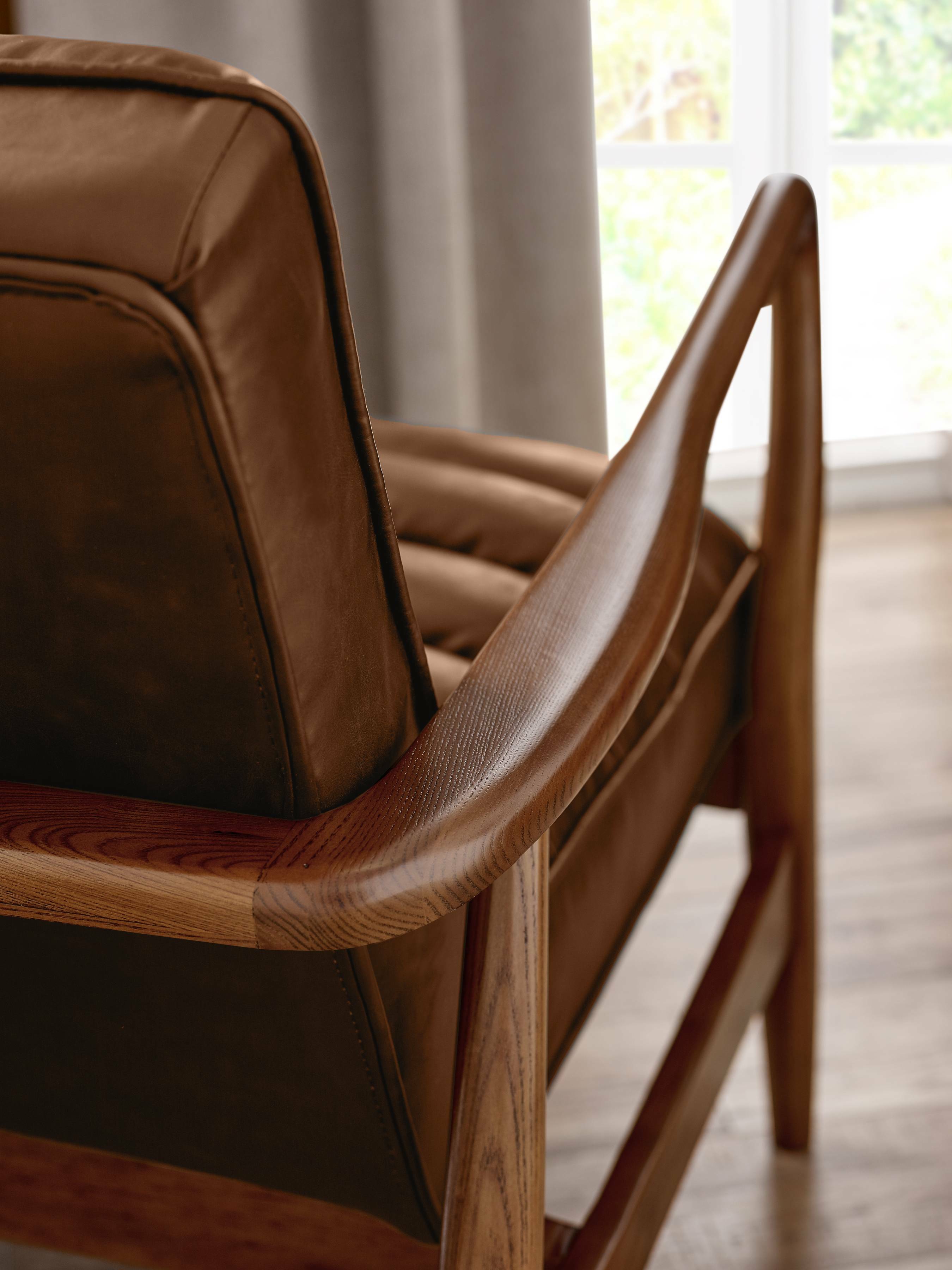 Marshall 2 Seater Sofa - Brown Faux Leather – Julian Bowen, view 5