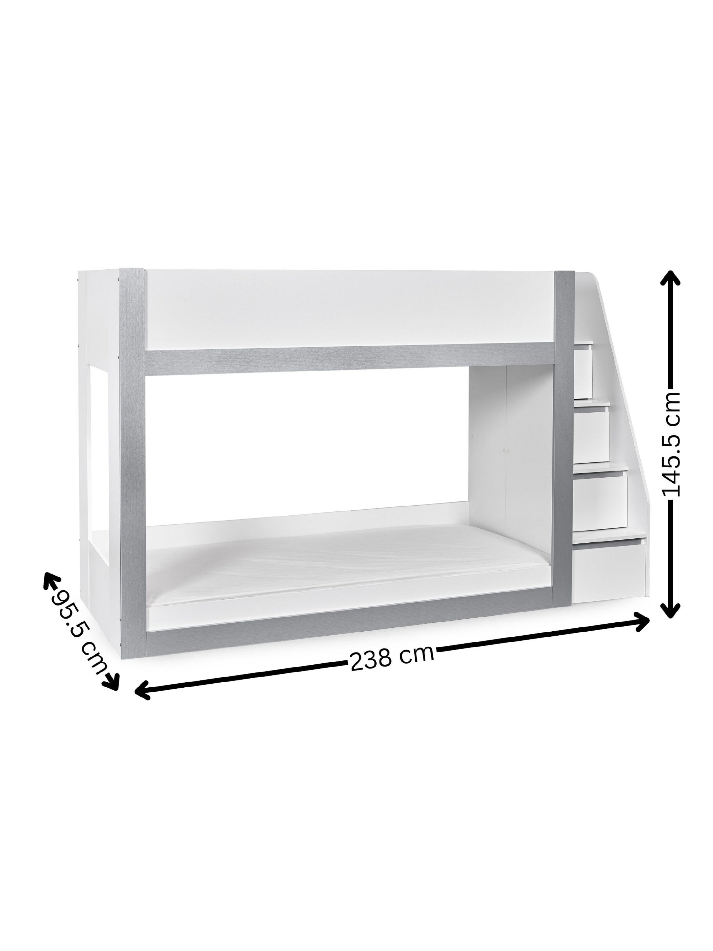 Gaia Bunk Bed - White and Silver – Julian Bowen, view 10