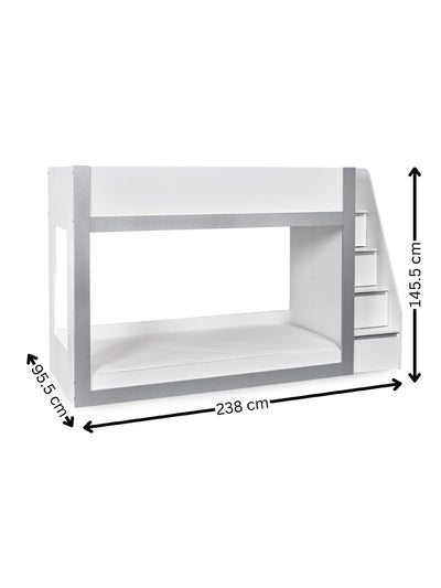 Gaia Bunk Bed - White and Silver – Julian Bowen, view 10