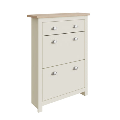 Lancaster 2Dr 1Drw Shoe Cabinet Cream – GFW, view 9