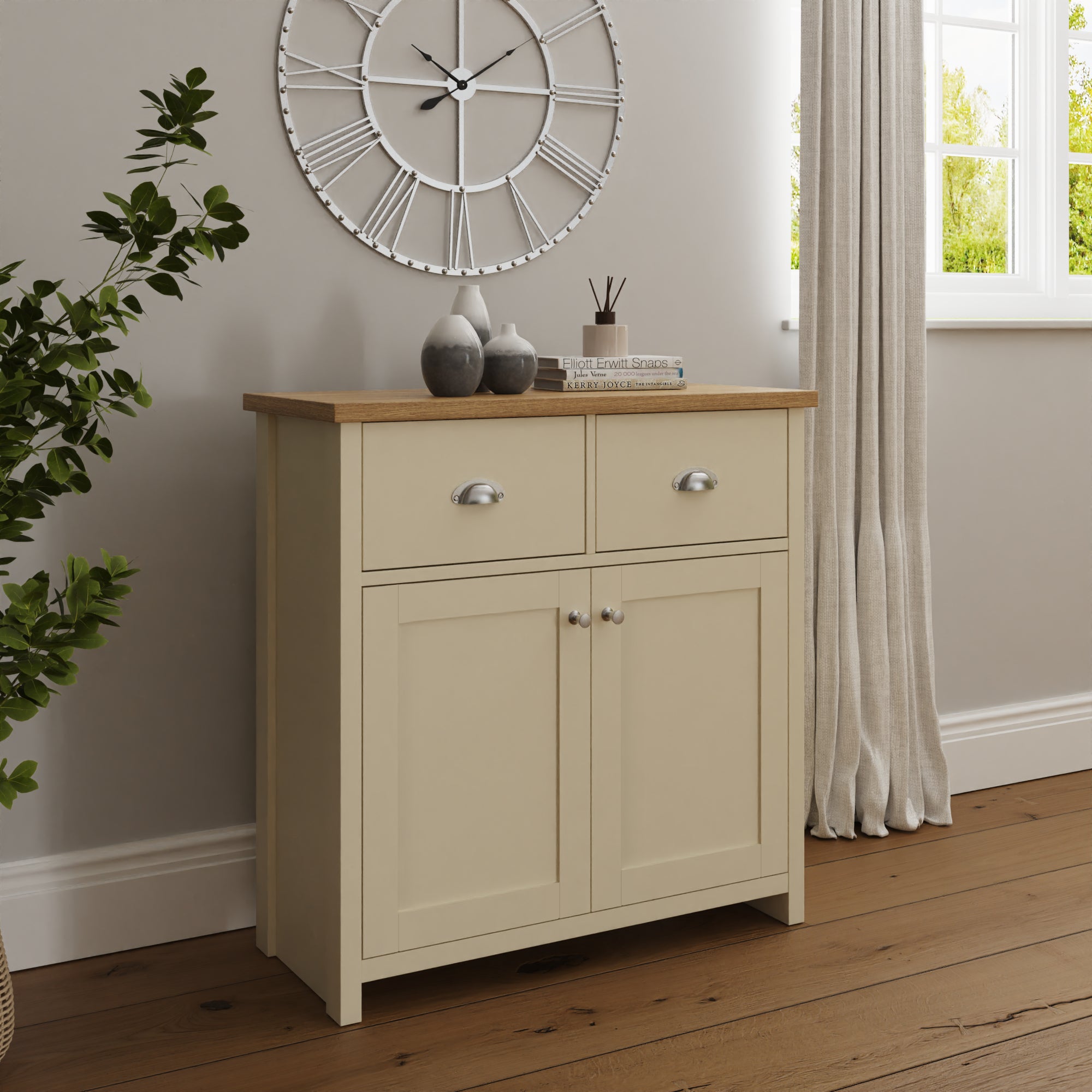 Lancaster Compact Sideboard – Cream & Oak