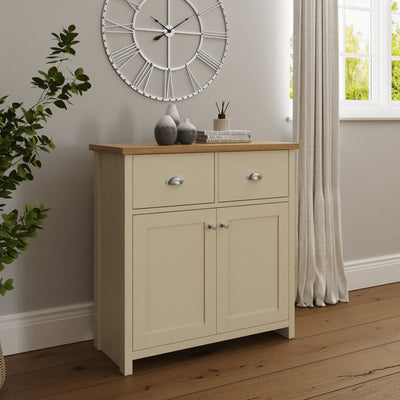 Lancaster Compact Sideboard – Cream & Oak