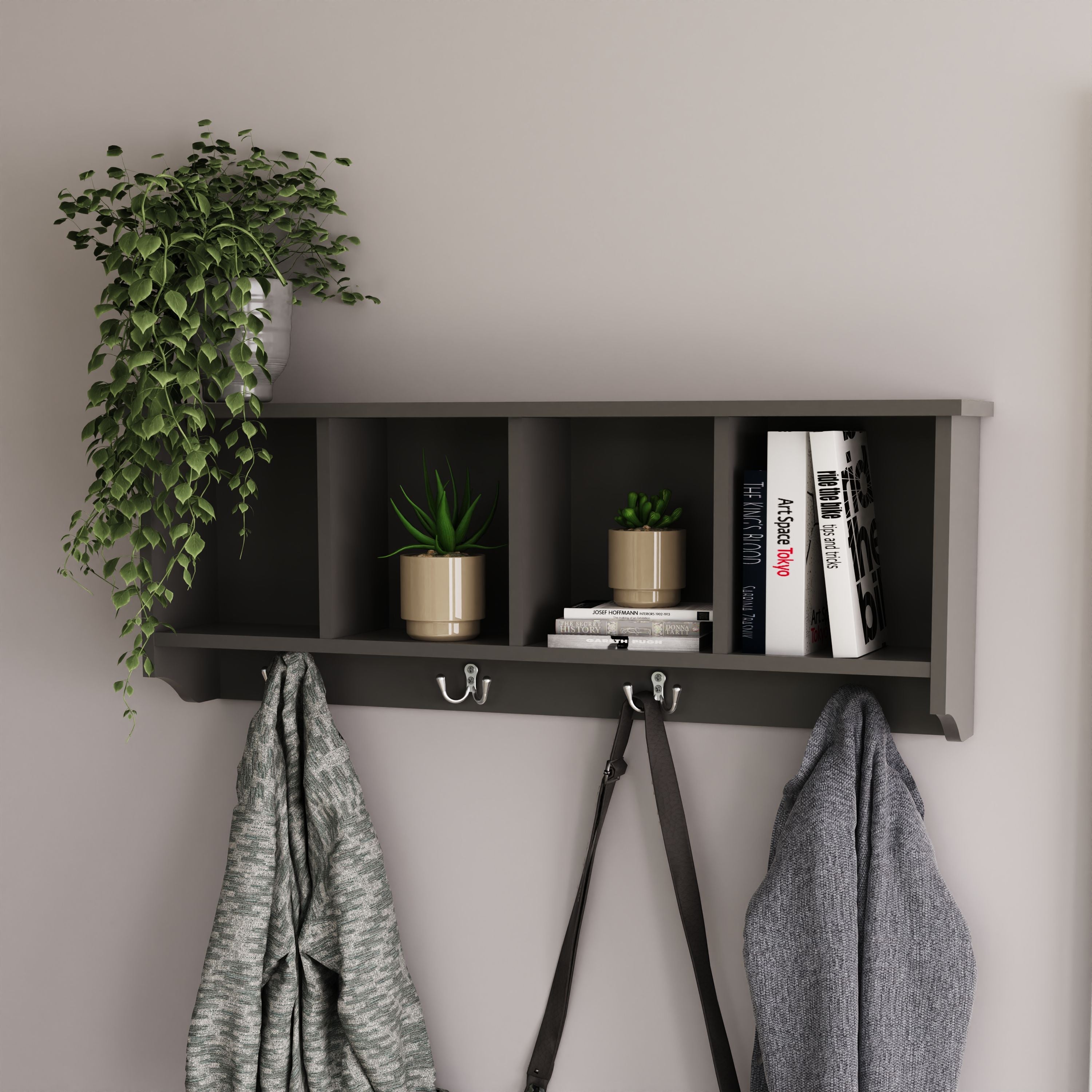 Kempton Wall Rack Grey – GFW, view 2