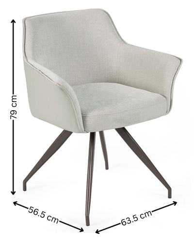 Noah Ivory Fabric Dining Chair – Julian Bowen, view 6