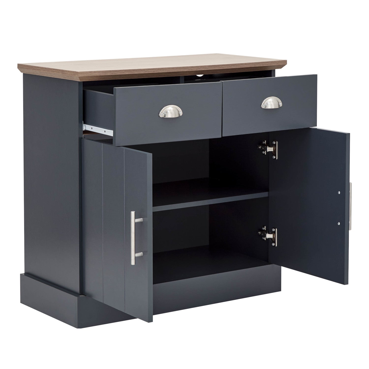 Kendal Compact Sideboard – Slate Blue & Oak