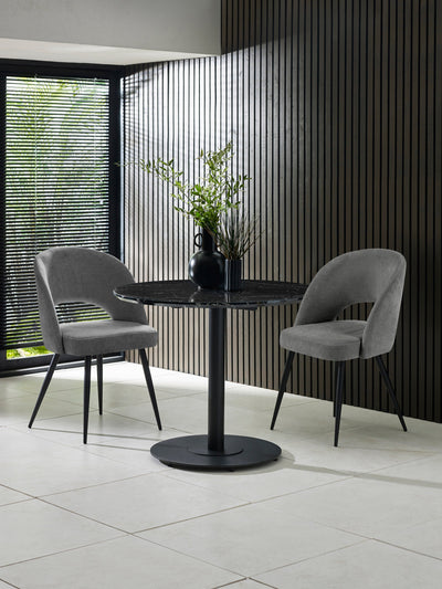 Luca 80cm Round Dining Table Black – Julian Bowen, view 13