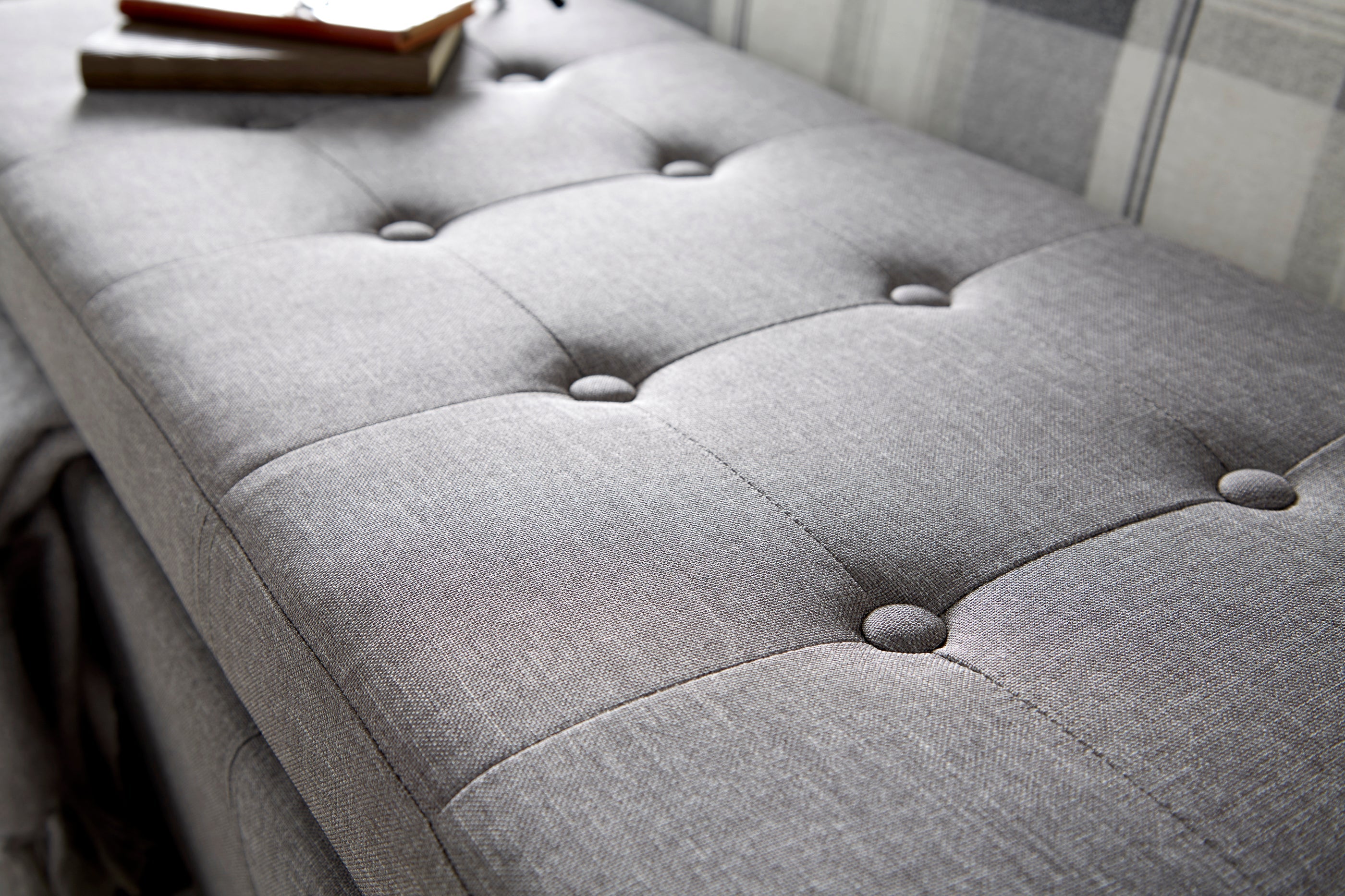Verona Ottoman Bench Grey Fabric – GFW, view 3
