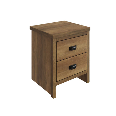 Boston 2 Drawer Bedside Table Knotty Oak – GFW, view 5