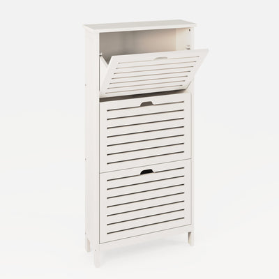 Bergen Three Tier Shoe Cabinet – White