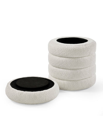 Hailey Ivory Boucle Upholstered 40cm Storage Stool – Julian Bowen, view 6