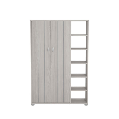 Bideford Tall Shoe Cabinet Warm Grey Oak – GFW, view 5