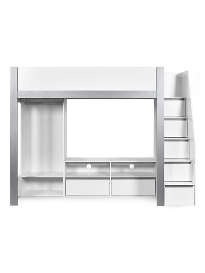 Gaia Highsleeper TV Bed - White and Silver – Julian Bowen, view 6