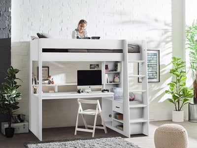 Blaze Gaming Highsleeper  Bed - All White – Julian Bowen, view 2