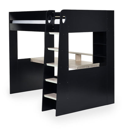 Blaze Gaming Highsleeper Bed - Black And Pale Wood – Julian Bowen, view 3