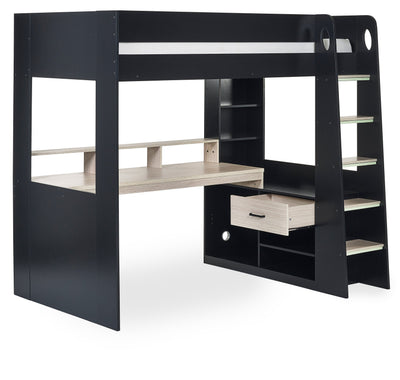 Blaze Gaming Highsleeper Bed - Black And Pale Wood – Julian Bowen