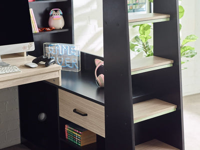 Blaze Gaming Highsleeper Bed - Black And Pale Wood – Julian Bowen, view 12