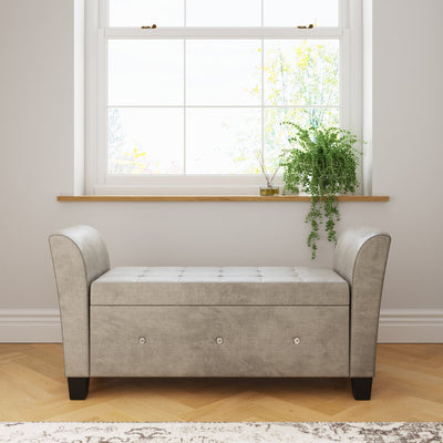 Verona Diamante Window Seat Silver Chenille – GFW, view 4
