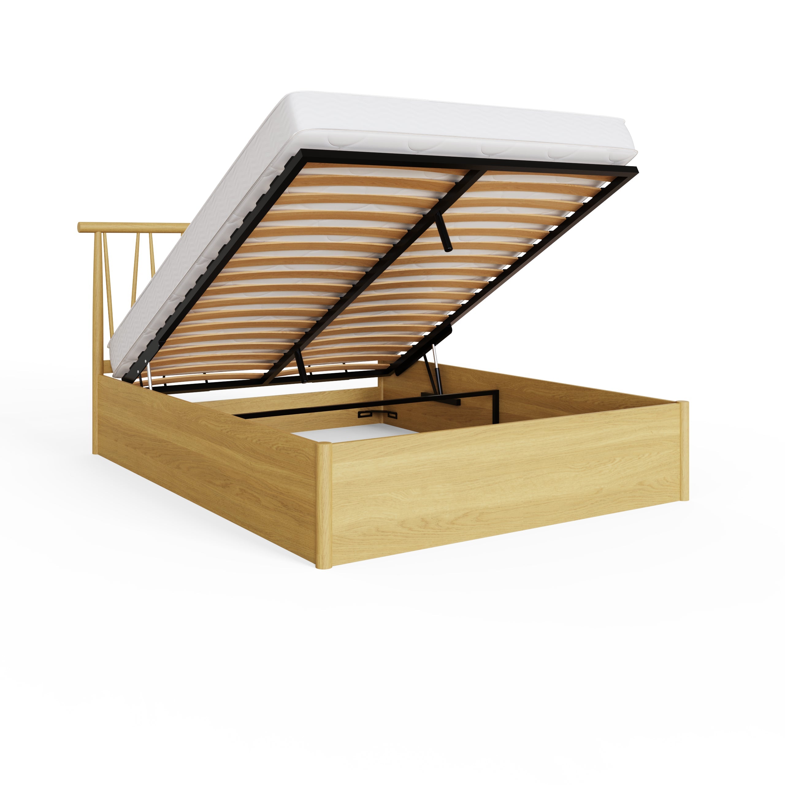 Fusum Spindle Ottoman Bed - Oak – GFW, view 20