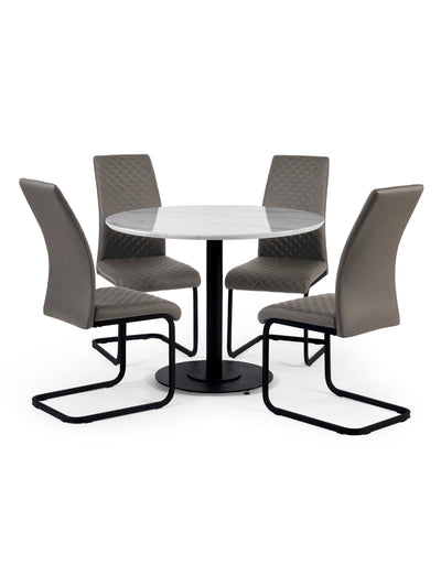 Luca 100cm Round Dining Table White – Julian Bowen, view 3