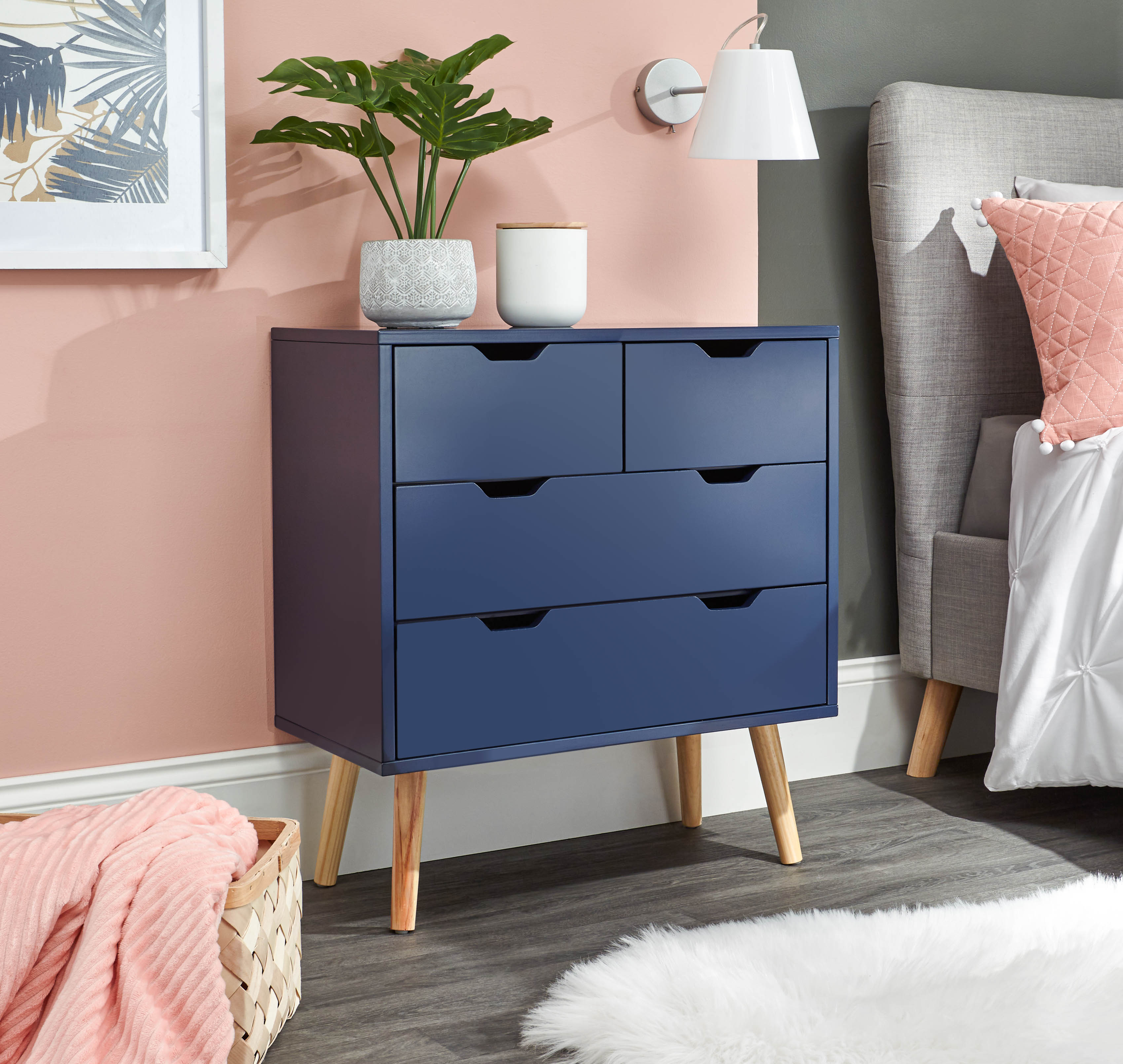 Nyborg 2+2 Drawer Chest Nightshadow – Nightshadow