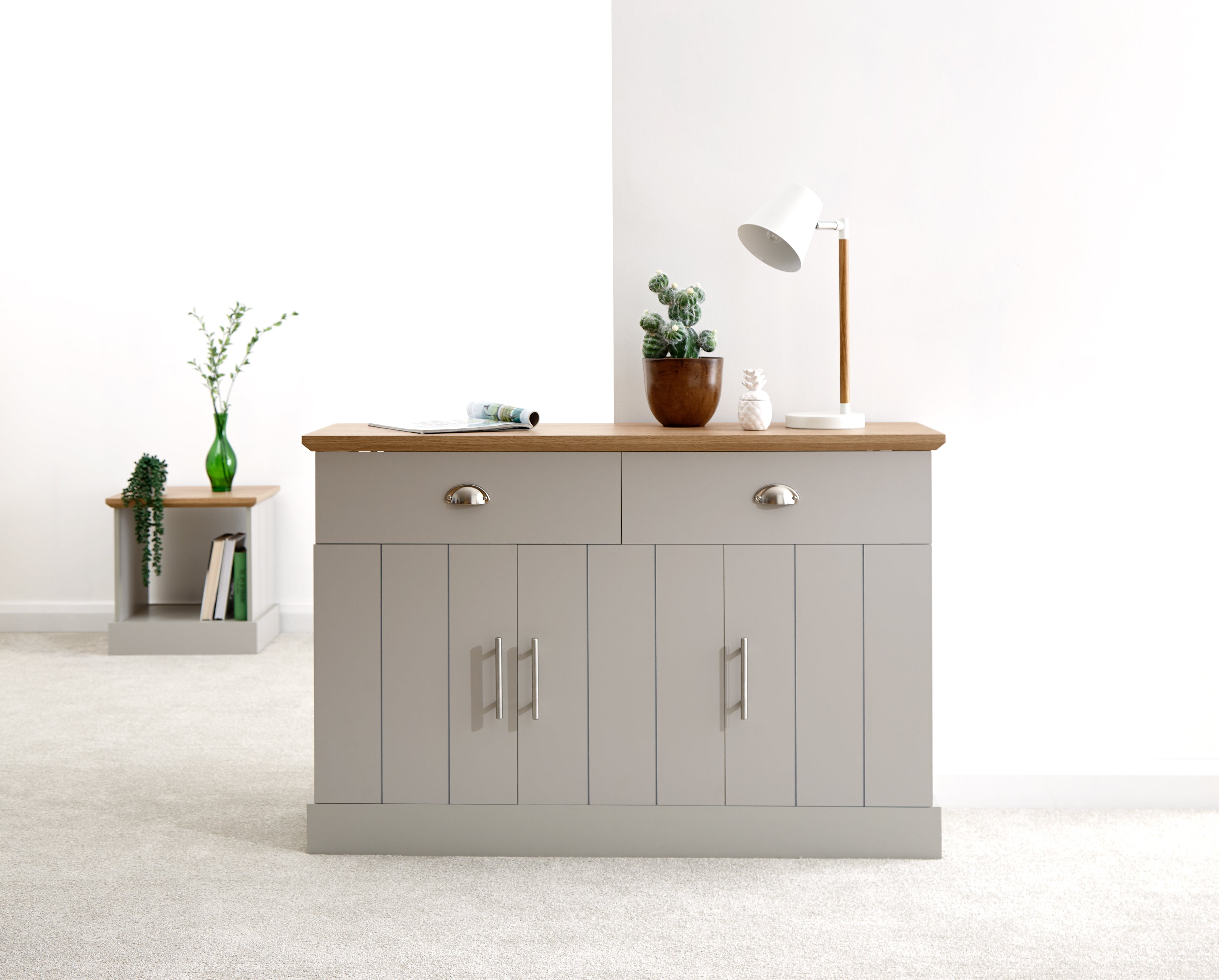 Kendal Large Sideboard – Grey & Oak