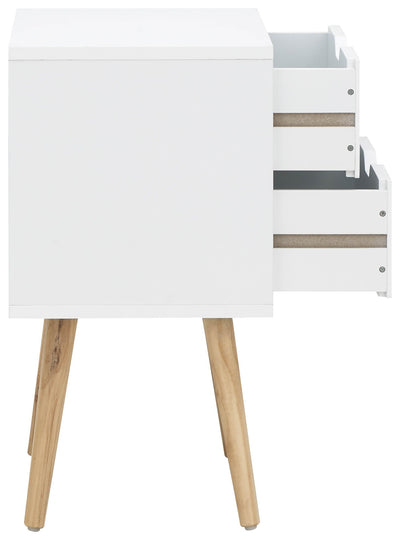 Nyborg Single 2 Drawer Bedside – White