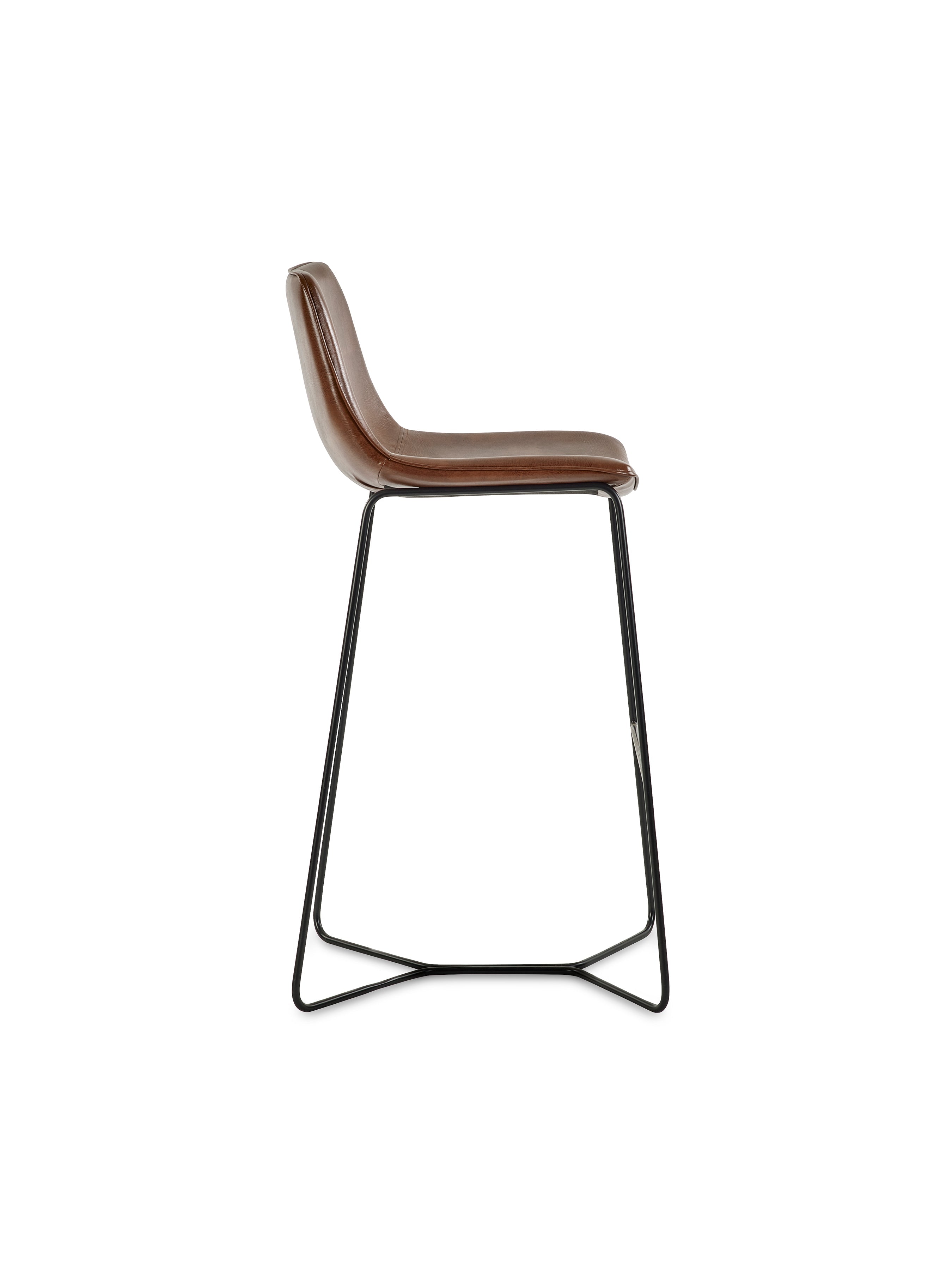 Joren Tan Brown PU Leather Bar Stools (Set of 2) – Julian Bowen, view 5