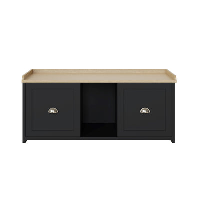Lancaster 2 Door Shoe Bench Black – GFW, view 5