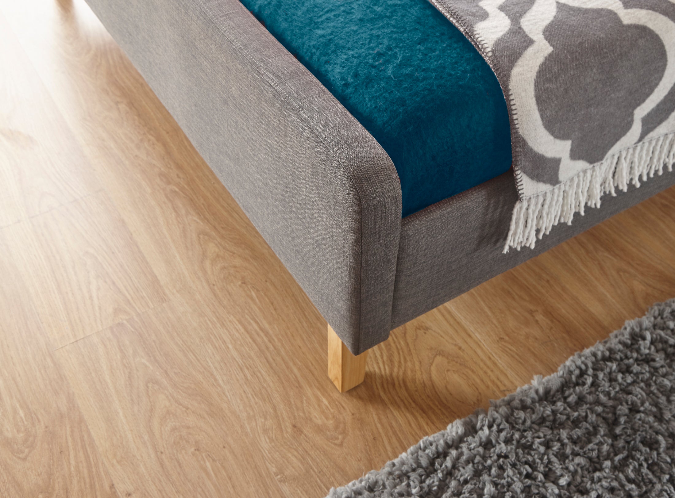 Ashbourne Fabric Upholstered Bed Grey – GFW, view 40