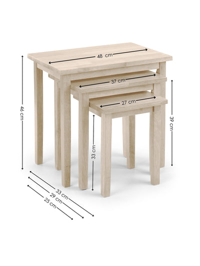 Cleo White Wash Nest of Tables – Julian Bowen, view 4